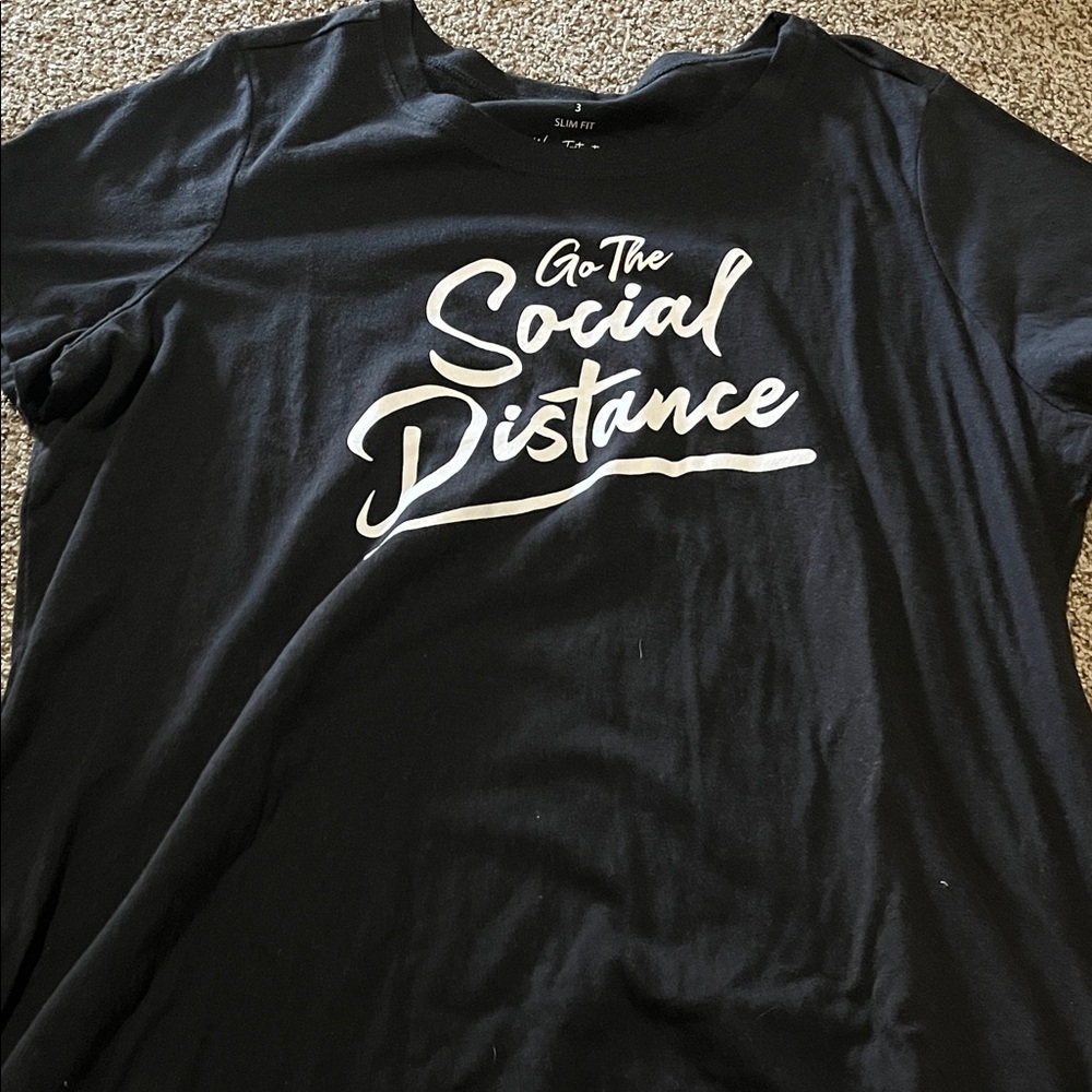 Torrid Black Slim Fit Tee with White Text